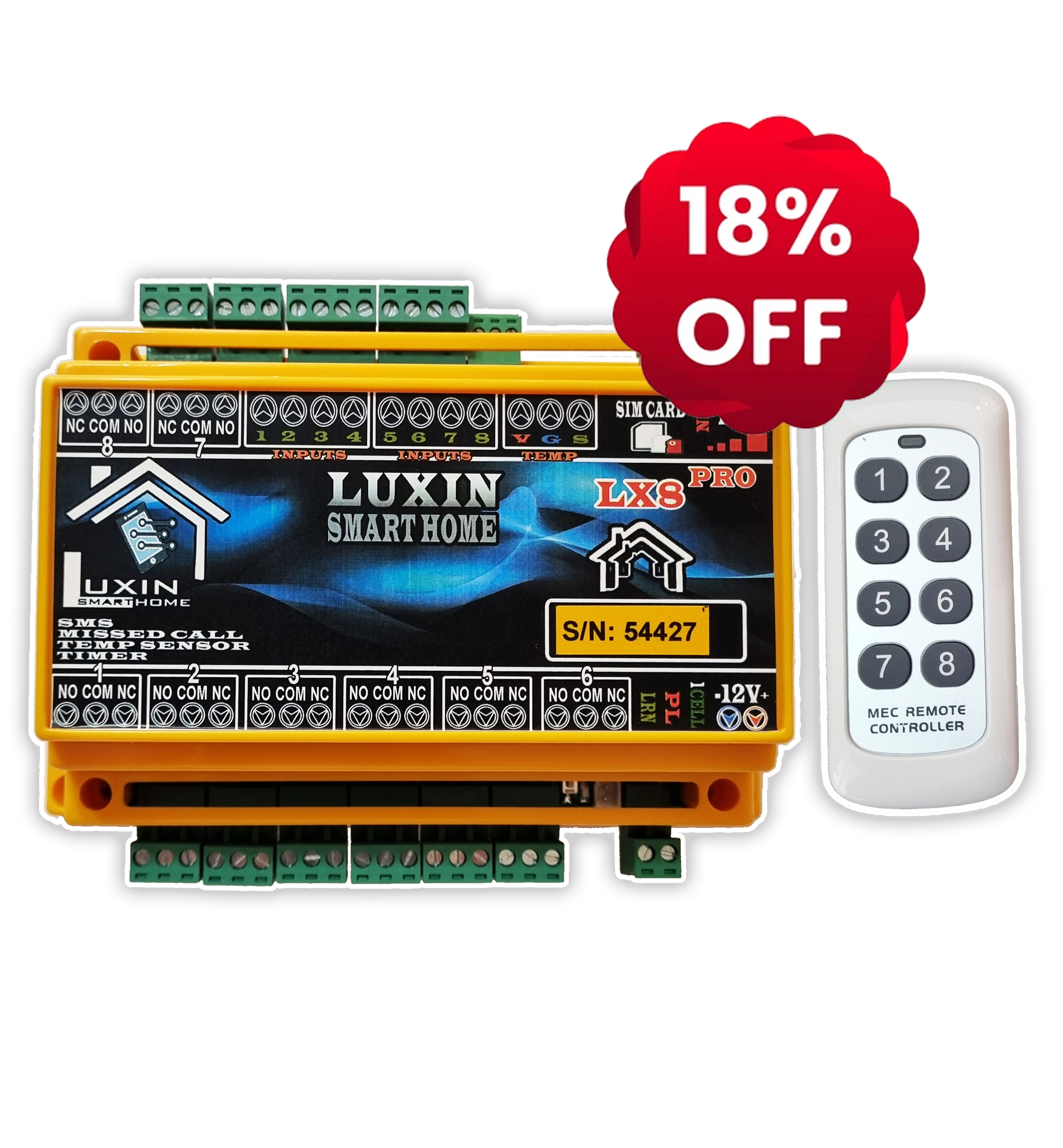 کنترل پیامکی 8 رله فول آپشن